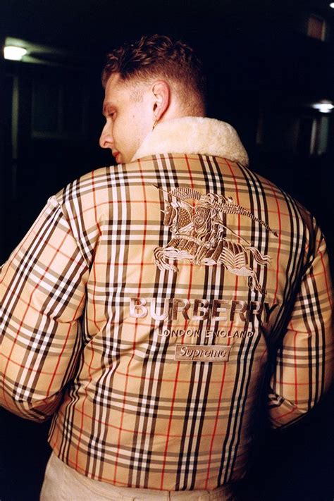 supreme x burberry drop time|burberry jacket 2022.